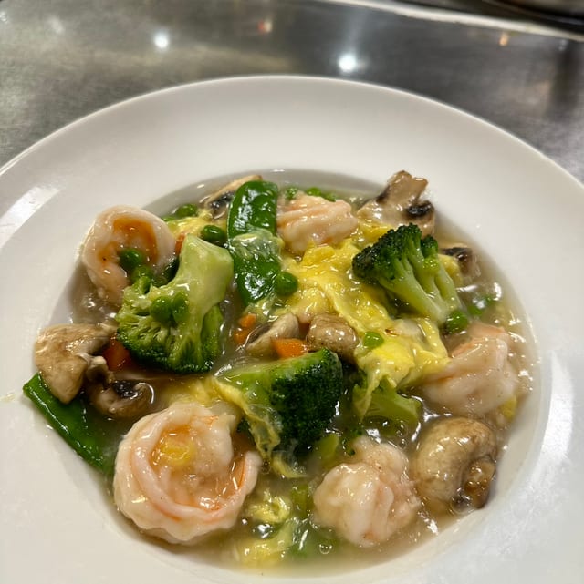 Shrimp w/ Lobster Sauce Dinner.