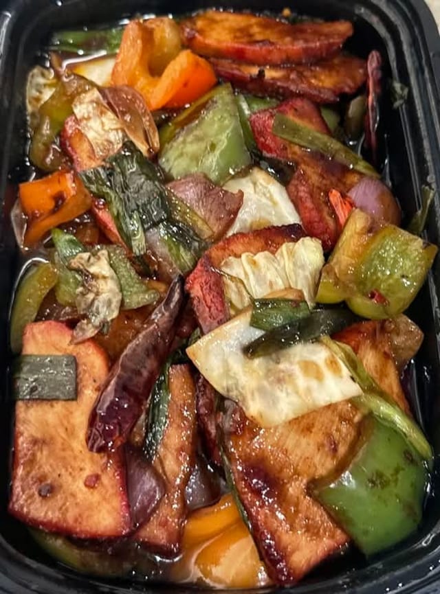 Twice Cooked Pork Dinner.