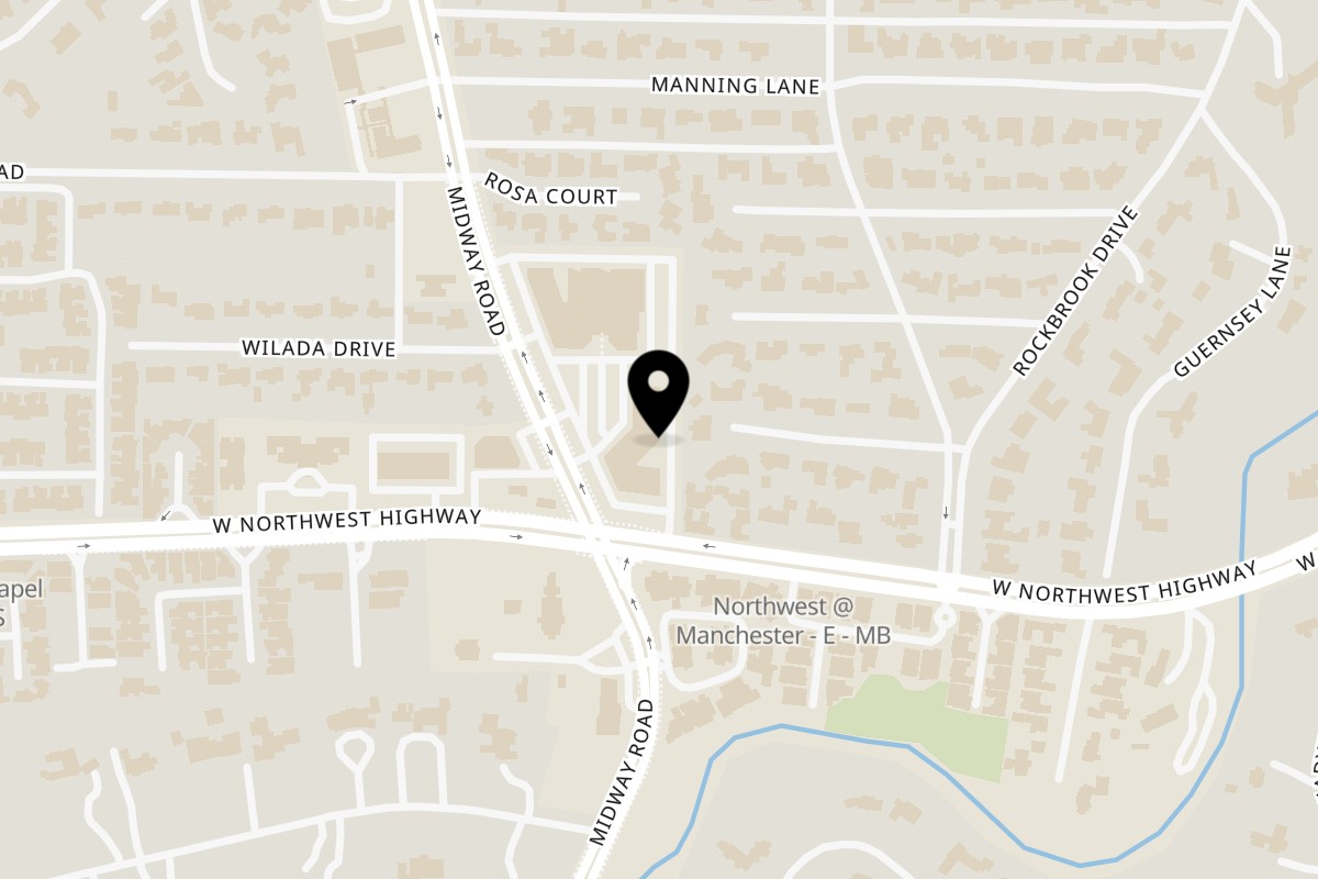 Map showing the location of Howard Wang's Preston Hollow on 4343 W Northwest Hwy # 345 in Dallas